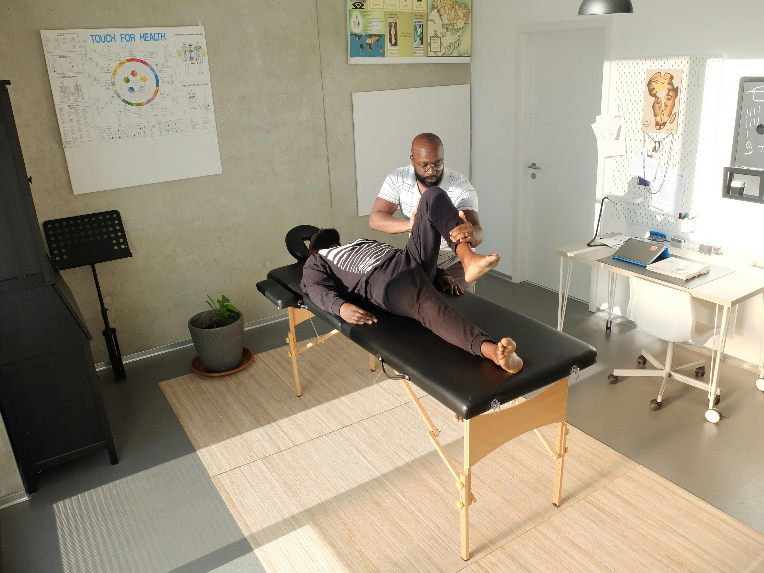 man stretching